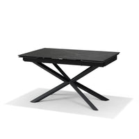 RENO Uitschuifbare Eettafel Zwart Marmer 136-196x90 cm