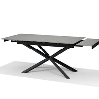 RENO Uitschuifbare Eettafel Grijs Marmer 136-196x90 cm