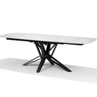 VEGAS Uitschuifbare Eettafel Wit Marmer 160-240x90 cm