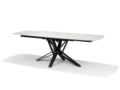VEGAS Uitschuifbare Eettafel Wit Marmer 160-240x90 cm