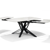 VEGAS Uitschuifbare Eettafel Wit Marmer 160-240x90 cm