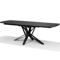 VEGAS Uitschuifbare Eettafel Zwart Marmer 160-240x90 cm