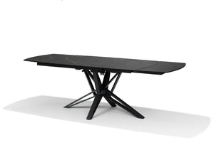 VEGAS Extendable Dining Table Black Marble 160-240x90 cm
