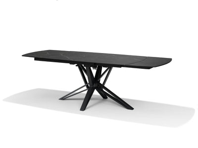 VEGAS Uitschuifbare Eettafel Zwart Marmer 160-240x90 cm