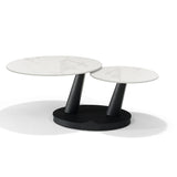 Salontafel Antares - Deckstone Wit - 2 Draaibare Bladen salontafel 2-delig - 80 cm breed - Mooier Thuis