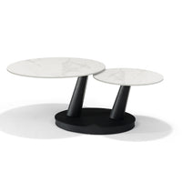 Salontafel Antares - Deckstone Wit - 2 Draaibare Bladen - Mooier Thuis