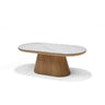 Salontafel DELOS - Deckstone Wit - Eiken Kolomvoet 120x60 cm - rechthoekig - Mooier Thuis