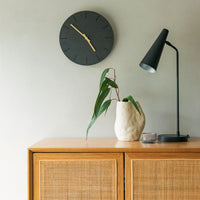 Wandklok Antraciet MDF - Ø38 Gouden Wijzers