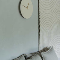 Wandklok Crème Gerecycled Materiaal - Ø38 Gouden Wijzers
