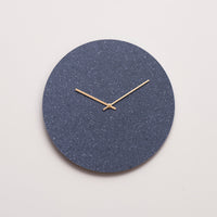 Wandklok Katoenblauw Kvadrat Stof - Ø28 Koperen Wijzers