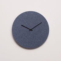 Wandklok Katoenblauw Gerecycled Materiaal - Ø38 Zwarte Wijzers