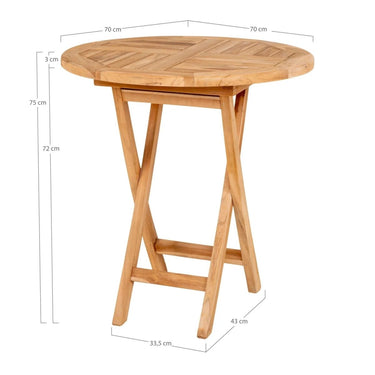 Oviedo Bijzettafel van teak naturel Ø70 cm