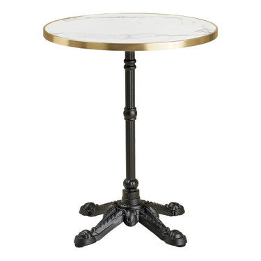 Bistrotisch in weißer/schwarzer Marmoroptik, Ø 60 cm