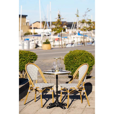 Bistrotisch in weißer/schwarzer Marmoroptik, Ø 60 cm