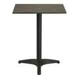 Bistrotafel marmerlook grijs/zwart 60 cm - grijs en zwart - Mooier Thuis