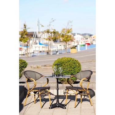 Bistrotisch Marmoroptik grau/schwarz 60 cm