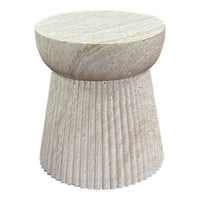 Bonn Bijzettafel van fiberclay naturel Ø37 cm - Mooier Thuis
