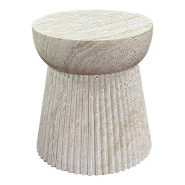 Bonn Bijzettafel van fiberclay naturel Ø37 cm