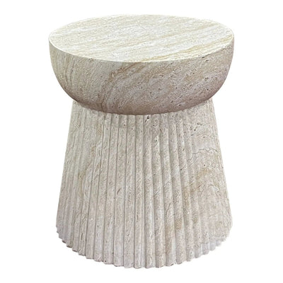 Bonn Bijzettafel van fiberclay naturel Ø37 cm
