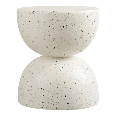 Bonita Bijzettafel met terrazzo-look - wit Ø40 cm