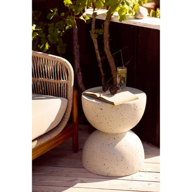 Bonita Bijzettafel met terrazzo-look - wit Ø40 cm