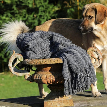 Winterhome luxe veganistische deken Galloway Anthracite