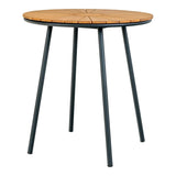 Cleveland Bistrotafel van teak naturel/zwart Ø70 cm - naturel en zwart - Mooier Thuis
