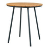 Cleveland Bistrotafel van teak naturel/zwart Ø70 cm - naturel en zwart - Mooier Thuis