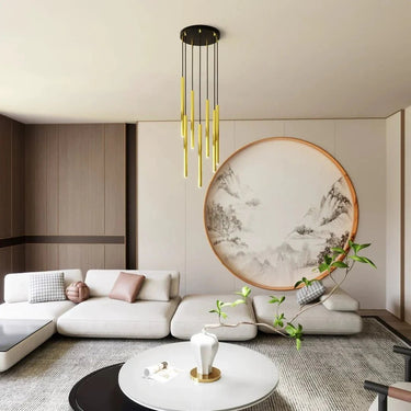 SELTER 7-lichts hanglamp - Goud buizen