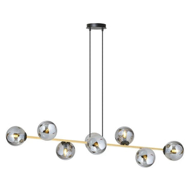 GRAVITY 8-lichts hanglamp - Smoked glas