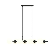RORY 8-lichts hanglamp - Wit glas - Zwart frame - Mooier Thuis