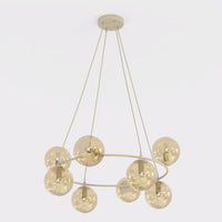 Azura hanglamp amber glas 8-lichts amber