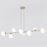 Magnus hanglamp opaalwit glas 8-lichts mokka