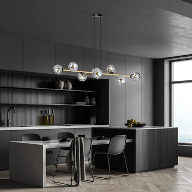 GRAVITY 8-lichts hanglamp - Smoked glas