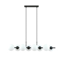 Emibig RORY 8-lichts hanglamp - Wit glas - Zwart frame