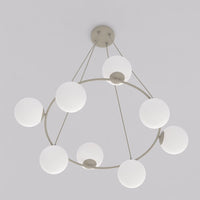 Azura hanglamp opaalwit glas 8-lichts