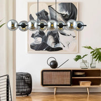 Emibig RORY 8-lichts hanglamp - Smoked glas