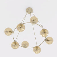 Azura hanglamp amber glas 8-lichts amber