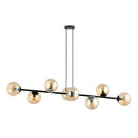 Emibig ROSSI 8-lichts hanglamp - Amber glas - Zwart frame - Mooier Thuis