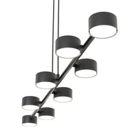Emibig MEGARA 8-lichts hanglamp - Zwart frame