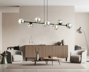 ROSSI 8-lichts hanglamp - Smoked glas