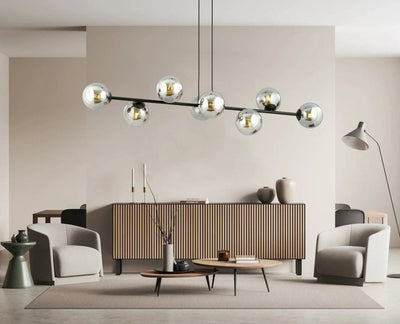 ROSSI 8-lichts hanglamp - Smoked glas