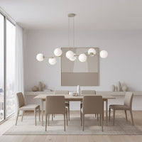 Magnus hanglamp opaalwit glas 8-lichts mokka