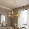 Azura hanglamp amber glas 8-lichts amber hanglamp met ronde bol - sfeervol in een Glamour interieur