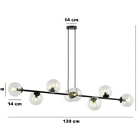 ROSSI 8-lichts hanglamp - Helder glas - afbeelding 2