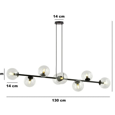 ROSSI 8-lichts hanglamp - Helder glas