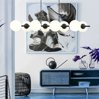 Emibig RORY 8-lichts hanglamp - Wit glas - Zwart frame - Mooier Thuis