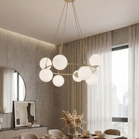 Azura hanglamp opaalwit glas 8-lichts