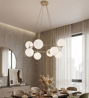 Azura hanglamp opaalwit glas 8-lichts