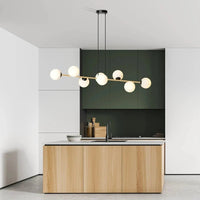 Emibig GRAVITY 8-lichts hanglamp - Wit glas - Zwart frame - Mooier Thuis